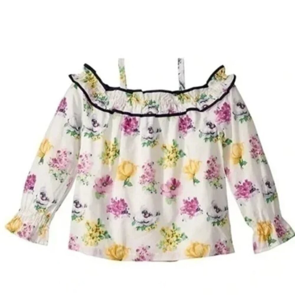 Nwt Janie and Jack off the shoulder long sleeve floral top size 5 (F19)